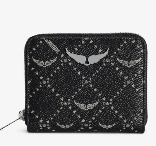 Zadig & Voltaire mini ZV monogram wallet, front view